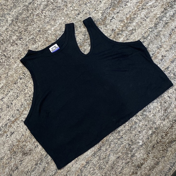 Future Collective Ribbed Cut Out Black Crop Tank Top Size 3X 4X - Picture 5 of 6